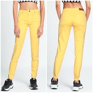 NWT Avantgar Denim by European Culture Yellow Ankle Fray Jeans Sz 26